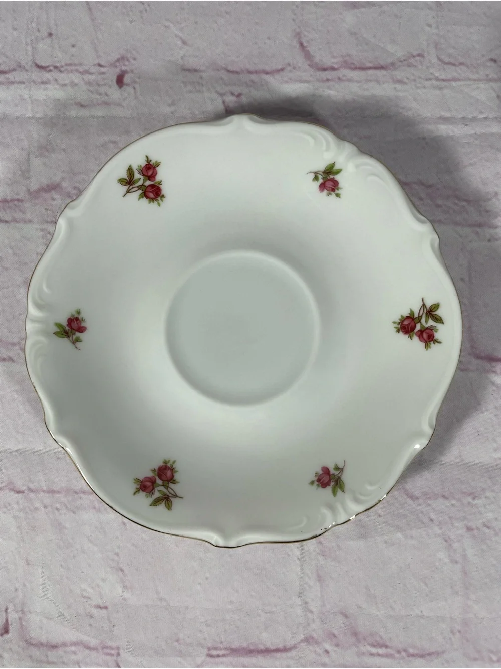 Vintage Bavaria Western Germany Rose Floral Footed Teacup and Saucer Set